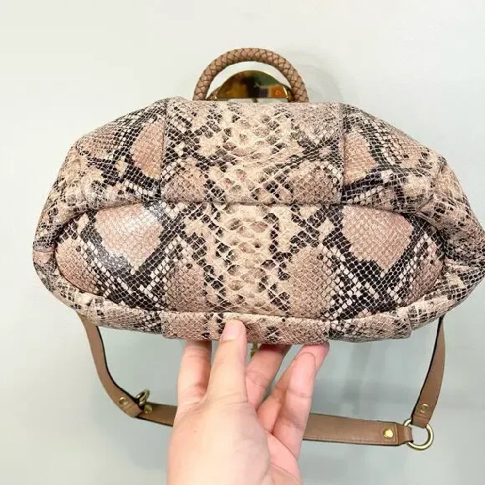 Coach Madison Tan Brown Leather Snakeskin Embossed Python Sophia Satchel Bag - Picture 7 of 9
